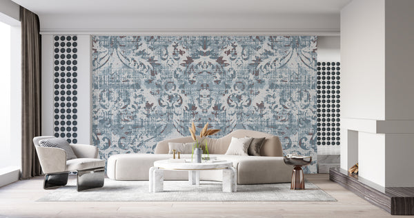 Abstract Wallpaper Mural, Non Woven, Blue & Grey Abstract Wallpaper, Modern Abstraction Wall Mural