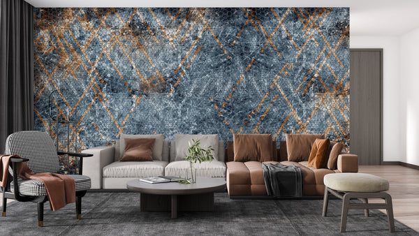 Abstract Wallpaper Mural | Gold Lines Wallpaper