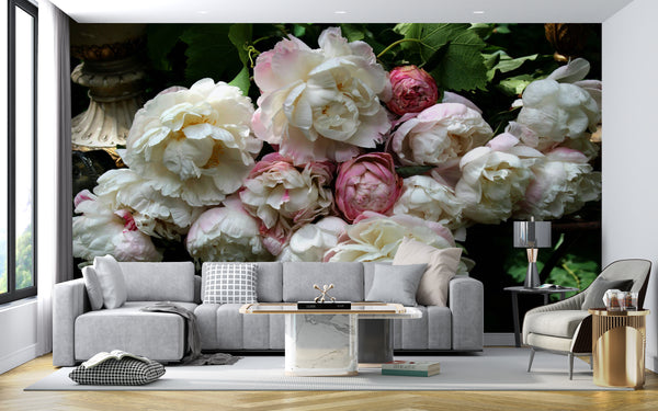  White Peony Bouquet Wallpaper