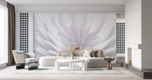 Flower Wallpaper, Non Woven, Large Soft Purple Flower Wallpaper, Spring Floral Wall Mural