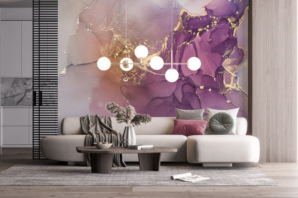  Purple Colors Abstract Alcohol Inks Wall Mural