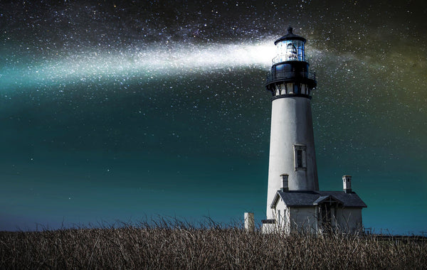 Nature Wallpaper, Non Woven, Night Lighthouse Wallpaper, Stars and Landscape Wall Mural