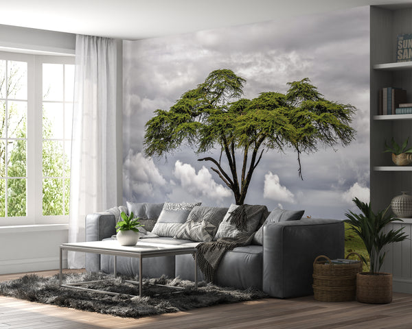 Nature Wallpaper, Non Woven, Exotic Tree Wallpaper, Wildlife Wall Mural