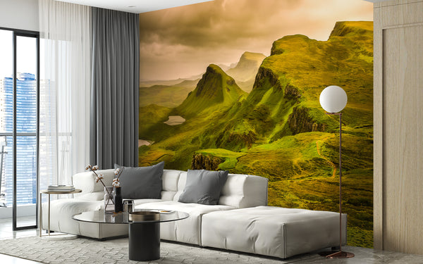 Nature Wallpaper, Non Woven, Scotland Hills Wallpaper, Natural Wildlife Wall Mural