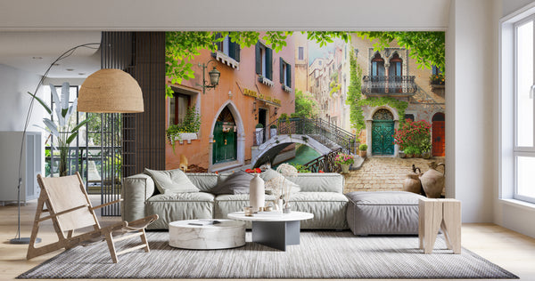 Fresco Wallpaper Mural | Venice Street Wallpaper