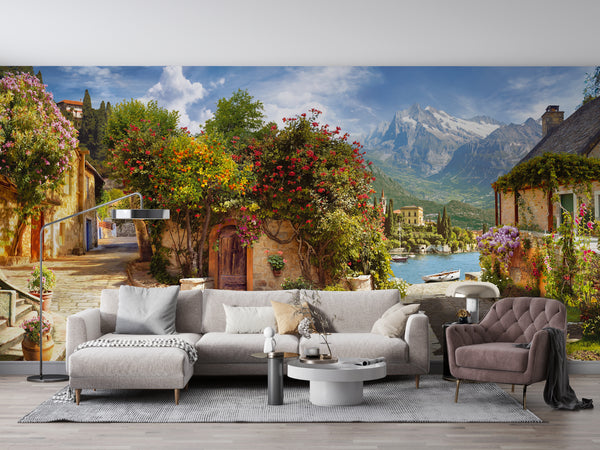 Fresco Wallpaper Mural | Vintage Village Wallpaper