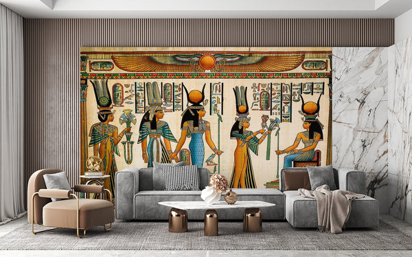 Fresco Wallpaper | Ancient Egyptian Art Wallpaper