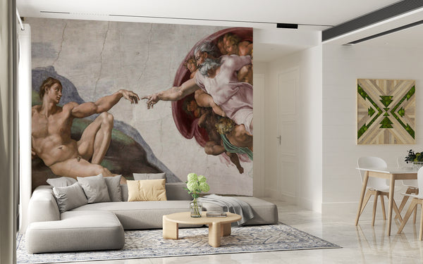 Fresco Mural | The Creation Of Adam By Michelangelo Wallpaper Mural