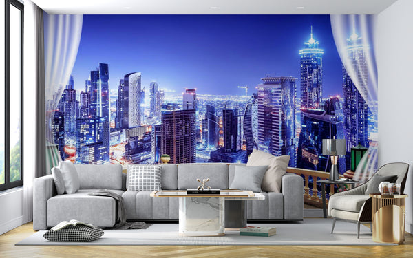 Fresco Wallpaper Mural | Nighscape Wallpaper