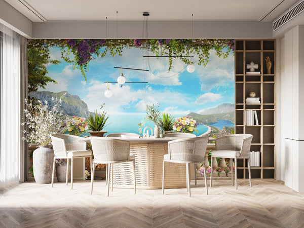 Fresco Wallpaper | Veranda Sea View Wall Mural