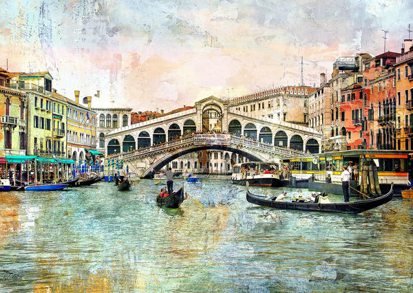 Fresco Wallpaper, Non Woven, Venice Italy Channel Wallpaper, Vintage Italian City Wall Mural