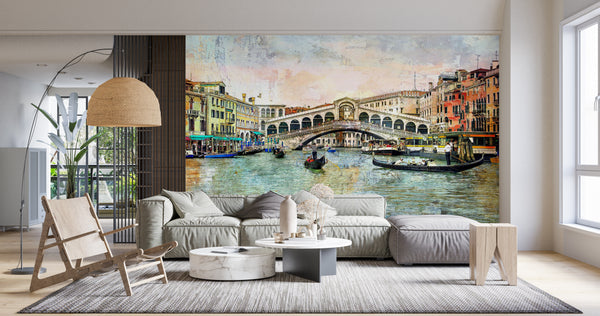 Fresco Mural | Venice Italy Channel Wallpaper