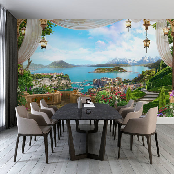 Fresco Wallpaper | Mountain & Lake Landscape Wall Mural