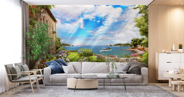 Fresco Wallpaper Mural | Sea View Wall Mural