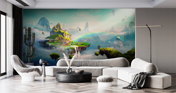 Fresco Wallpaper | Chinese Style Mountains Wall Mural