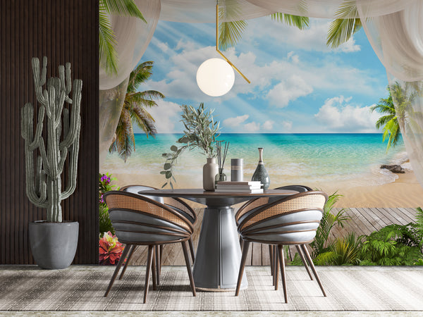 Fresco Wallpaper Mural | Hawaii Beach and Ocean Wall Mural