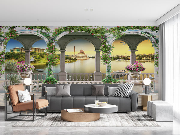 Fresco Mural | Arched City Wallpaper