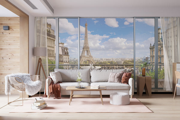 Fresco Wallpaper | Eiffel Tower from Balcony Wallpaper