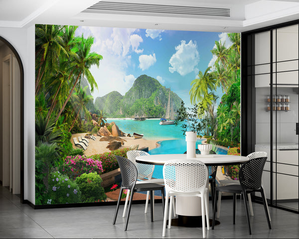 Fresco Wallpaper Mural | Heaven on the Earth Wall Mural