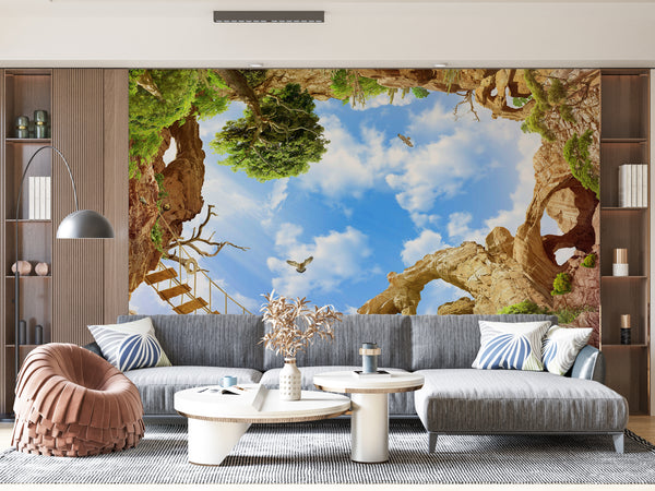 Fresco Wallpaper | Birds and Trees Wall Mural