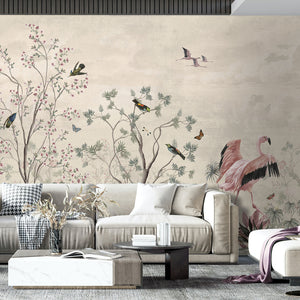 Fresco Wallpaper | Pink Flamingo Wall Mural
