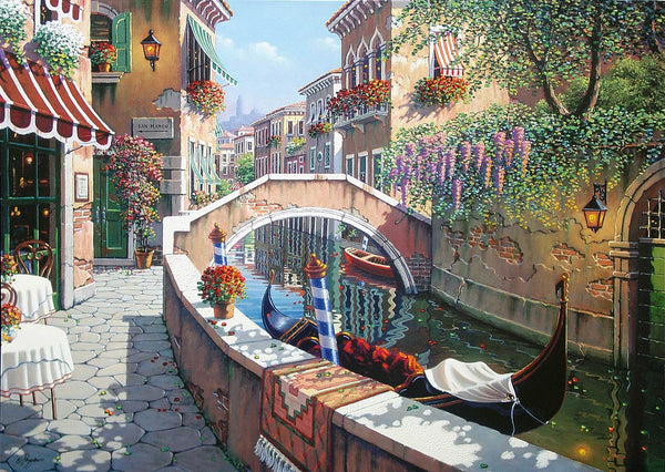 Fresco Wallpaper, Non Woven, Venice Canal Wallpaper, Vintage Bridge Wall Mural