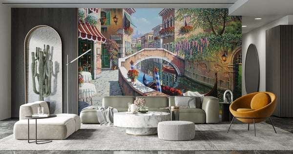 Fresco Mural | Venice Canal Wallpaper