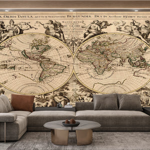 World Map Murals | Antique Map Wallpaper