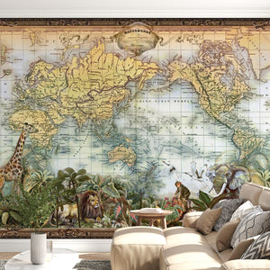Global Map Wallpaper | Antique World Map Wallpaper
