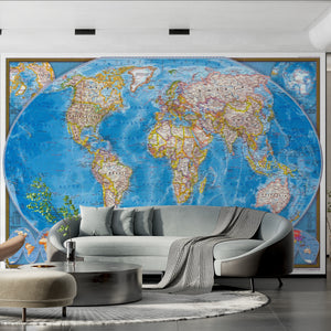 World Map Murals for Walls | Political Maps of the World Wallpaper