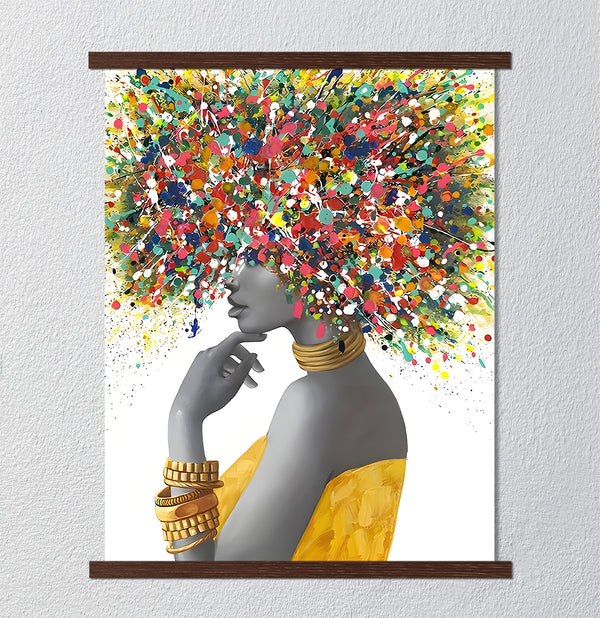 Canvas Wall Art, African Abstract Woman Wall Poster