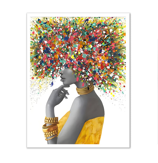 Canvas Wall Art, African Abstract Woman Wall Poster