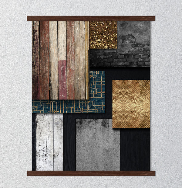 Canvas Wall Art, Abstract Brown Textures Wall Poster