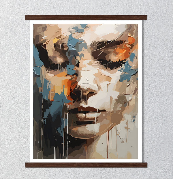 Canvas Wall Art, Abstract Woman Face, Wall Poster