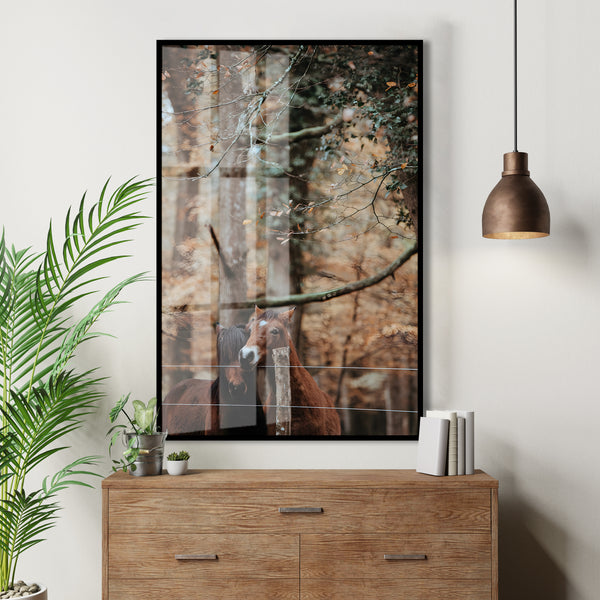 Wall Art, Autumn Forest & Horses, Wall Poster