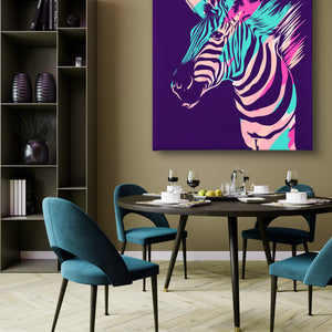 Wall Poster -Colorful Abstract Zebra