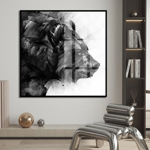 Wall Poster - Black & White Bear Animal