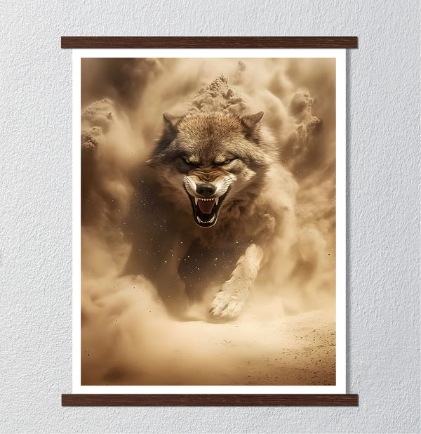 Canvas Wall Art, Angry Wolf, Wall Poster