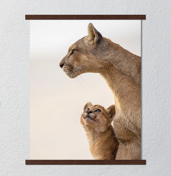 Canvas Wall Art, Lion Mom & Child, Wall Poster