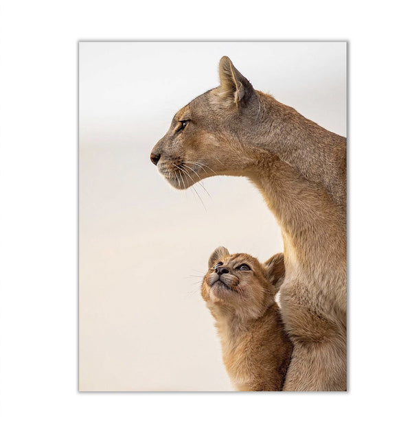 Canvas Wall Art, Lion Mom & Child, Wall Poster