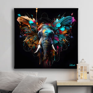 Canvas Wall Poster -  Abstract Elephant