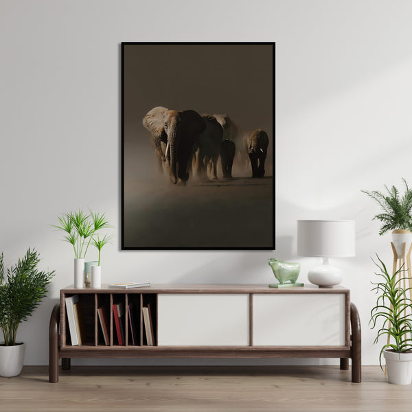Wall Poster - Walking Elephants