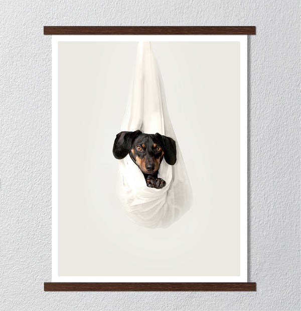 Canvas Wall Art, Cute Black Puppy, Wall Poster