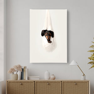 Canvas Wall Poster -  Cute Black Puppy