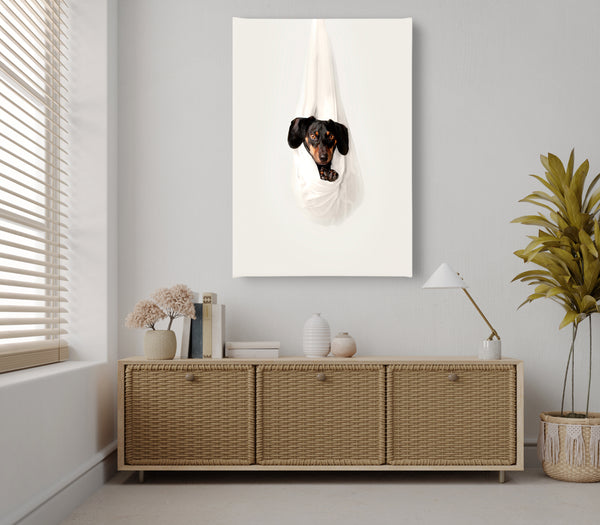 Canvas Wall Art, Cute Black Puppy, Wall Poster