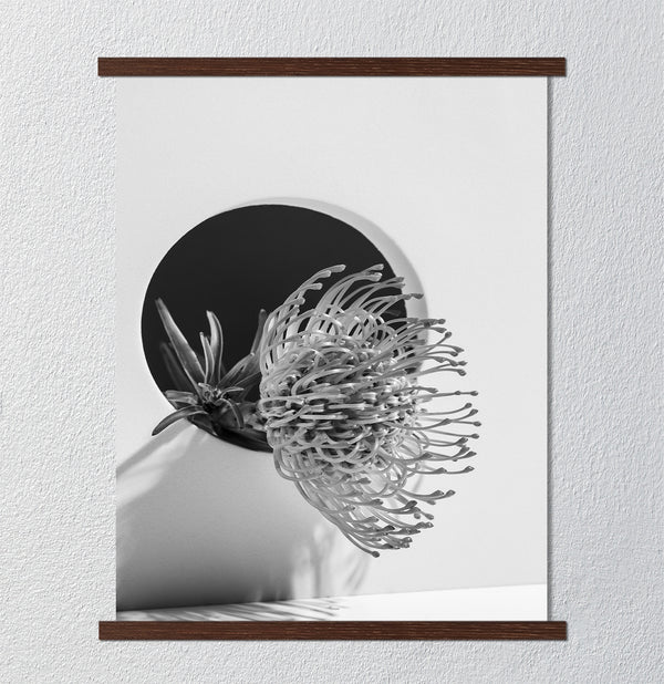 Canvas Wall Art, Black & White Flower Element, Wall Poster