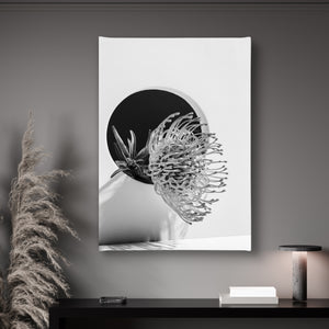 Canvas Wall Art  -  Black & White Flower Element