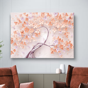 Canvas Wall Art  -  Orange & Silver Flower Tree