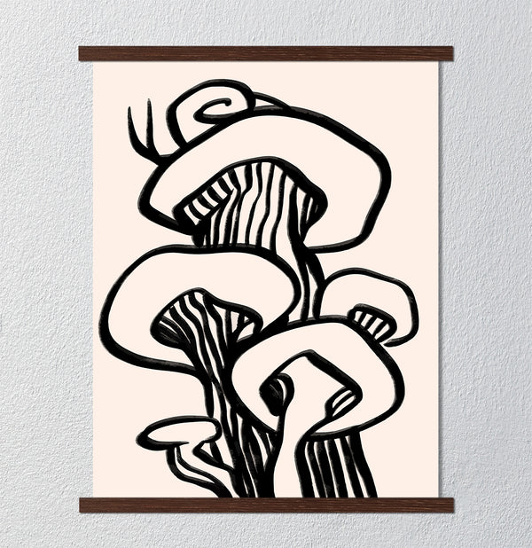 Canvas Wall Art, Boho Mushrooms, Wall Poster