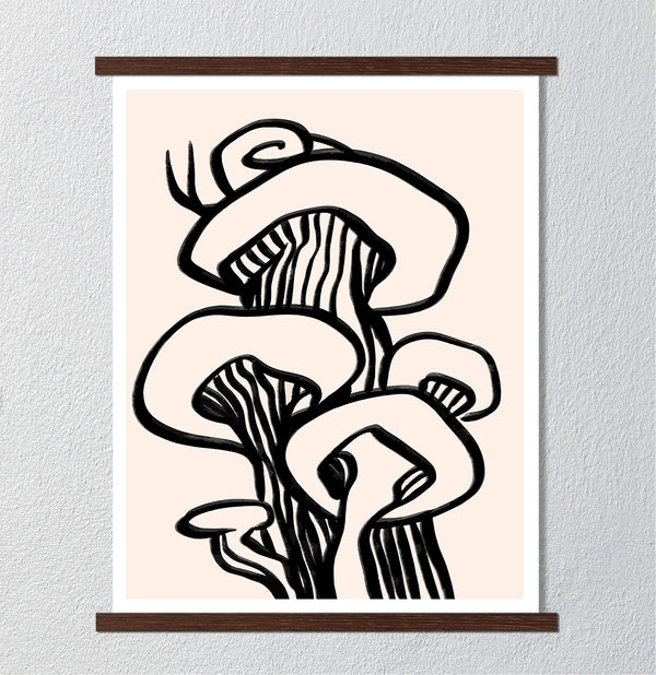 Canvas Wall Art, Boho Mushrooms, Wall Poster